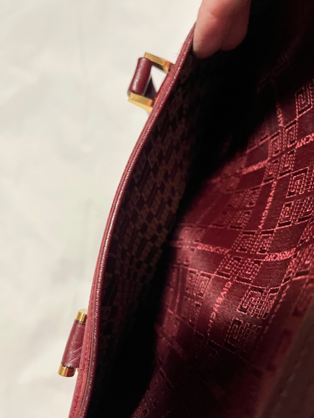 Givenchy Deep Red Monogram Top Handle Satchel authentic - Picture 9 of 14